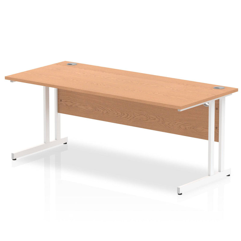 Impulse 800mm Deep Straight Desk With Cantilever Leg - Oak - NWOF
