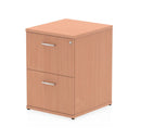 Beige Impulse filing cabinet by Dynamic with multiple drawers, made of beech wood, shown in a modern office setting.
