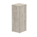 Grey oak Impulse filing cabinet by Dynamic with multiple drawers for organized office storage.