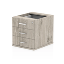 Grey oak Impulse Fixed Pedestal by Dynamic with two drawers, designed for office or bedroom storage.