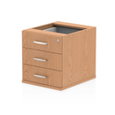 Dynamic Impulse Fixed Pedestal in oak wood with a sleek, modern design suitable for office or home workspace furniture.