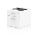 White Impulse Fixed Pedestal by Dynamic, showing a sleek, modern pedestal with a clean white finish and sturdy construction.