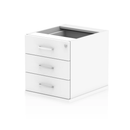 White Impulse Fixed Pedestal by Dynamic, showcasing a sleek, modern design with a sturdy build and smooth finish.