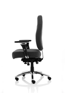 Black Barcelona Deluxe Fabric Operator Chair by Dynamic with ergonomic design and adjustable features.