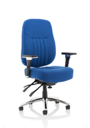 Black Barcelona Deluxe Fabric Operator Chair by Dynamic with ergonomic design and adjustable features for office use.