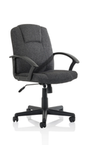 Dynamic Bella Executive Fabric Managers Chair in charcoal with ergonomic design and padded armrests for office comfort