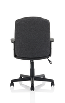 Dynamic Bella Executive Fabric Managers Chair in charcoal, with padded armrests and ergonomic design for office comfort.