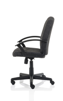 Dynamic Bella Executive Fabric Managers Chair in charcoal, featuring ergonomic design and padded armrests for office comfort.