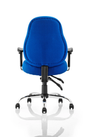 Dynamic Storm Operator Chair in Storm Blue with adjustable arms and ergonomic design for comfortable office seating