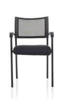 Brunswick Visitor Black Fabric Chair With Arms & Black Frame - NWOF