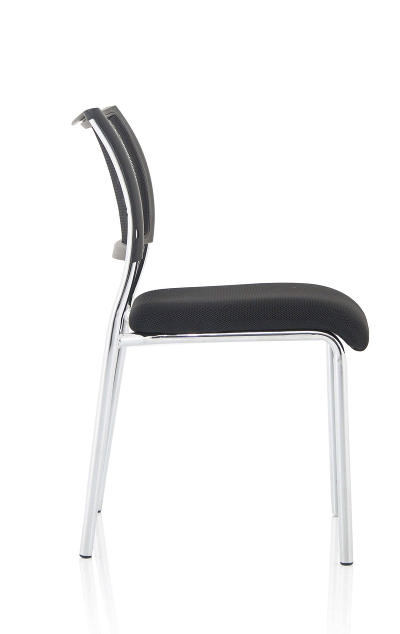 Brunswick Visitor Chair Black Fabric Without Arms Chrome Frame - NWOF