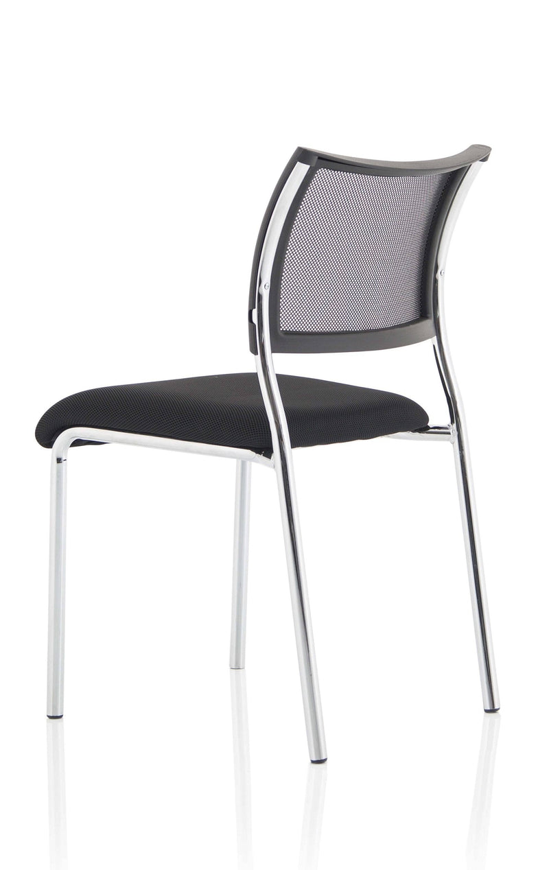 Brunswick Visitor Chair Black Fabric Without Arms Chrome Frame - NWOF