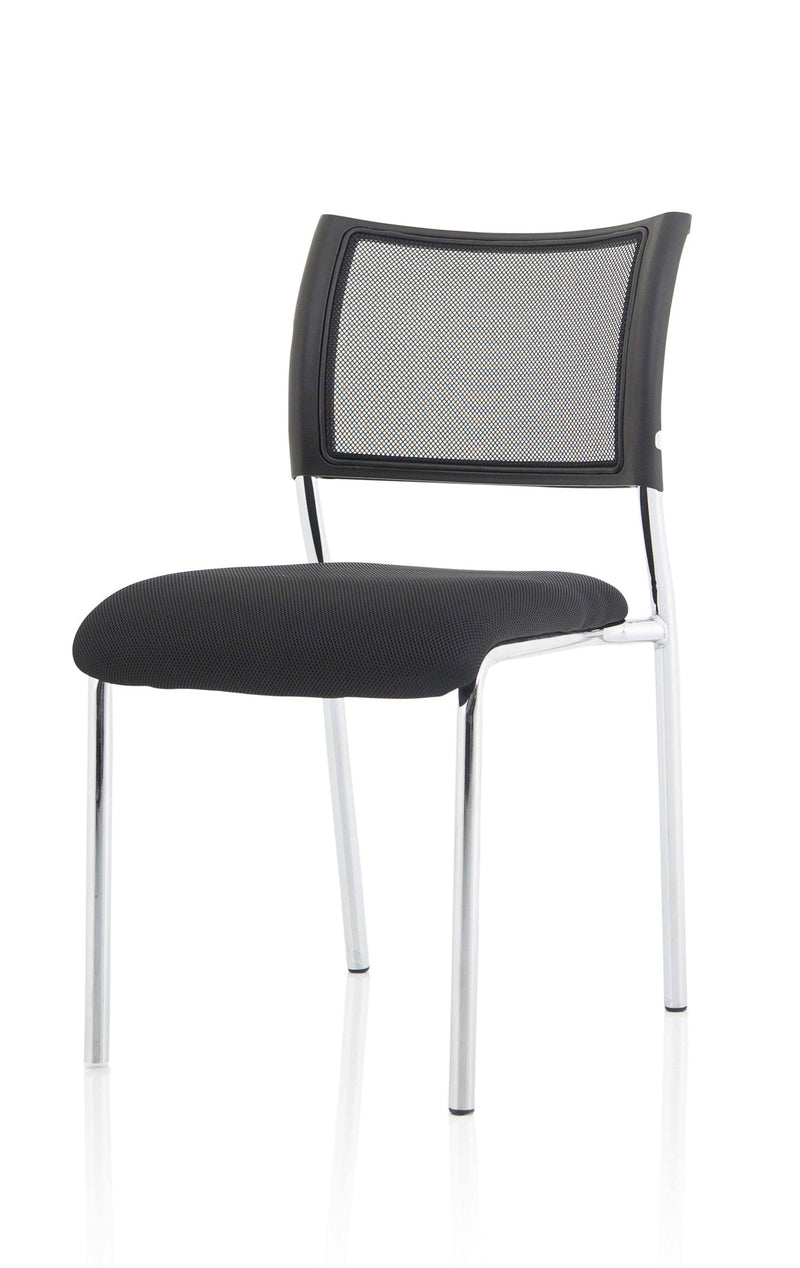 Brunswick Visitor Chair Black Fabric Without Arms Chrome Frame - NWOF