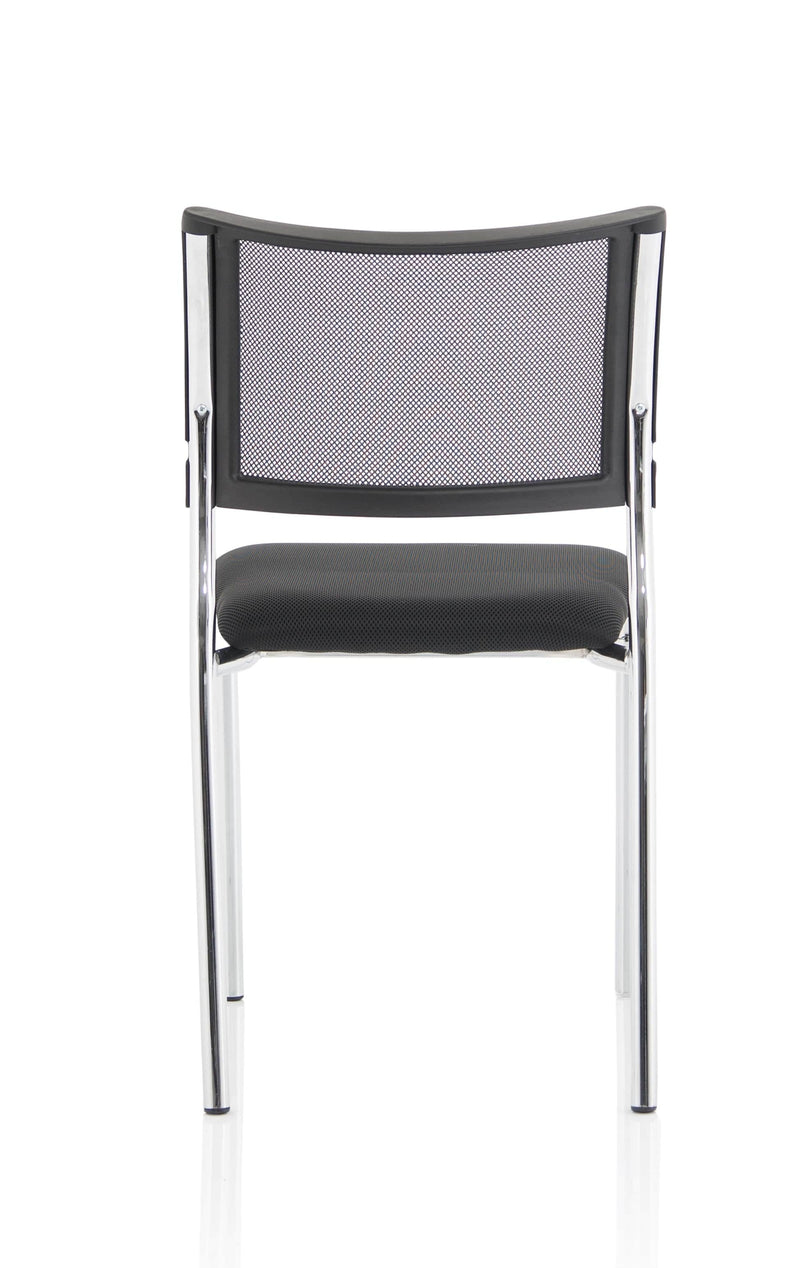 Brunswick Visitor Chair Black Fabric Without Arms Chrome Frame - NWOF