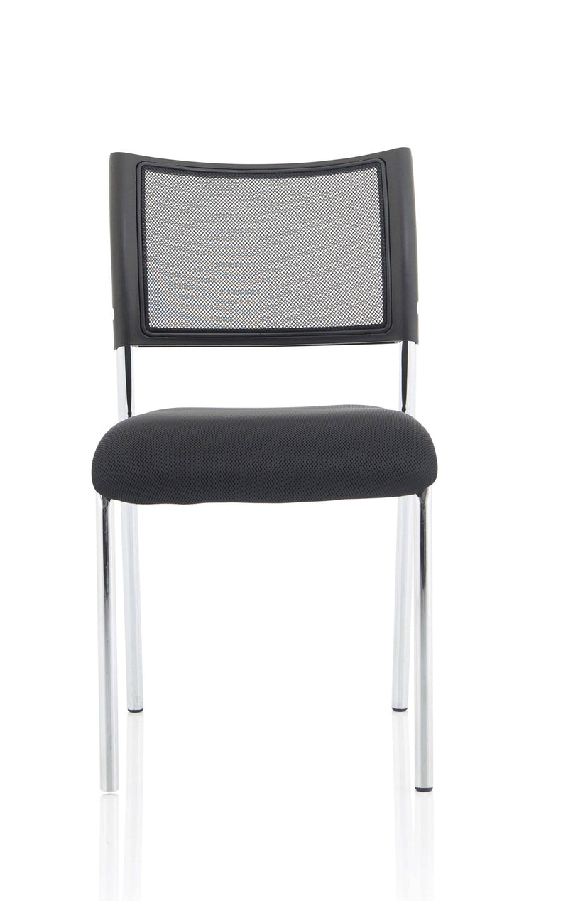 Brunswick Visitor Chair Black Fabric Without Arms Chrome Frame - NWOF