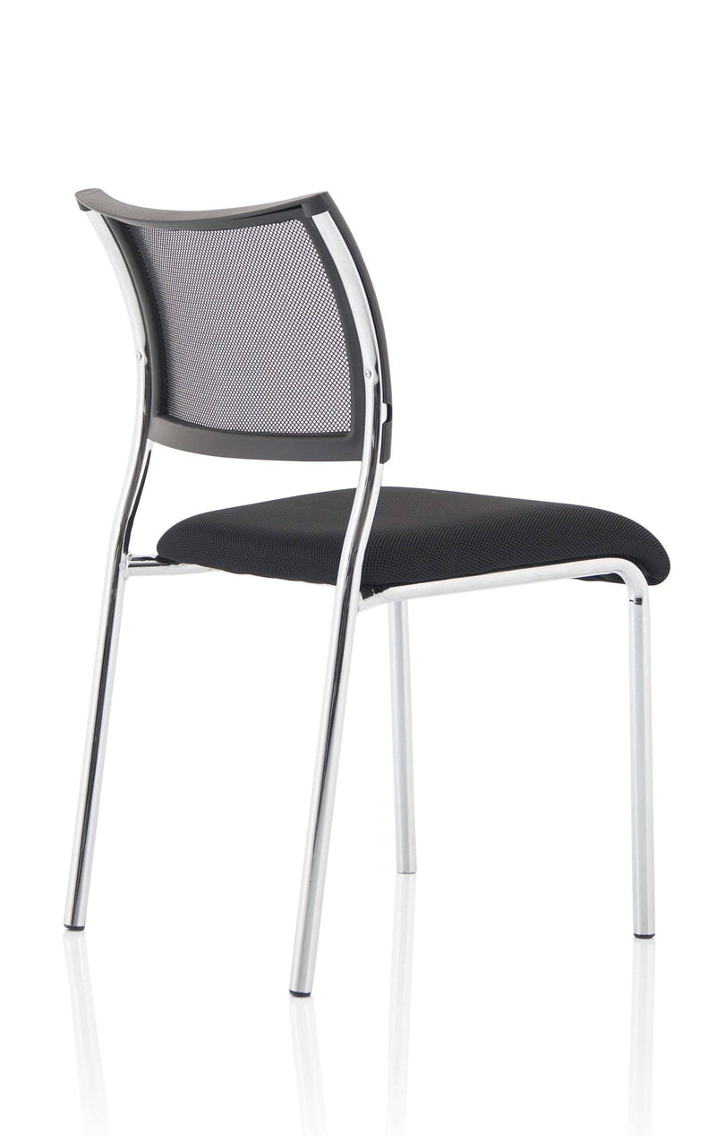 Brunswick Visitor Chair Black Fabric Without Arms Chrome Frame - NWOF