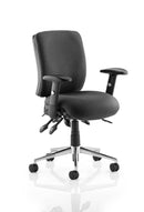 Chiro Medium Back Task Operators Chair Black With Arms - NWOF