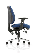 Chiro Medium Back Task Operators Chair Blue With Arms - NWOF