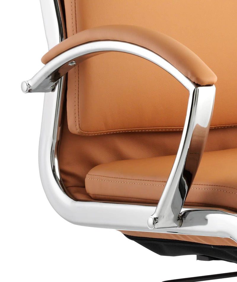 Classic Executive Chair Tan With Arms High Back - NWOF