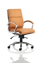 Classic Executive Chair Tan With Arms Medium Back - NWOF