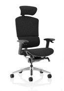 Black fabric Ergo Click Plus posture chair by Dynamic with adjustable lumbar support and ergonomic design for comfortable seating.