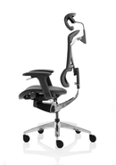 Black mesh Ergo Click Plus Posture Chair by Dynamic with adjustable armrests and ergonomic design for comfortable seating