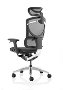 Black mesh Ergo Click Plus posture chair by Dynamic with adjustable armrests and lumbar support for ergonomic comfort.