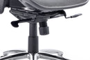 Black mesh Mirage II executive office chair by Dynamic with armrests and adjustable headrest, designed for ergonomic comfort.