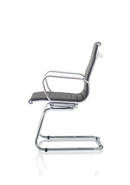Black Nola Cantilever Chair by Dynamic with sleek metal frame and cushioned seat, modern design for stylish seating.