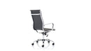 Black bonded leather executive chair with high back and ergonomic design from Dynamic, ideal for office or conference room use.