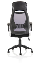 Dynamic Saturn Executive Mesh Back Chair with ergonomic design, black mesh upholstery, and adjustable armrests.