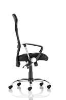 Dynamic Vegas Executive Chair with black leather seat, black mesh back, and leather headrest, designed for comfort and style.