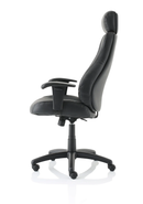 Dynamic Windsor leather executive chair with headrest, featuring a padded leather seat and backrest for comfortable office seating.