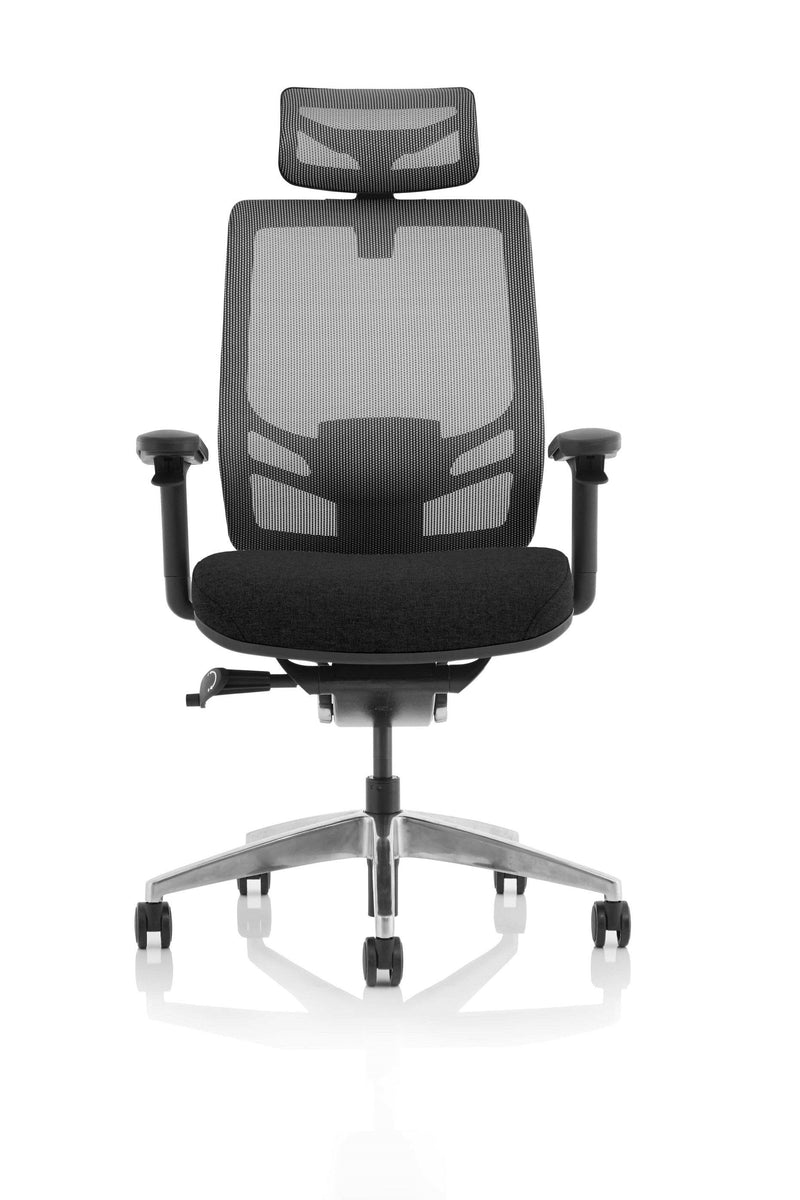 Ergo Click Black Fabric Seat With Black Mesh Back & Headrest - NWOF