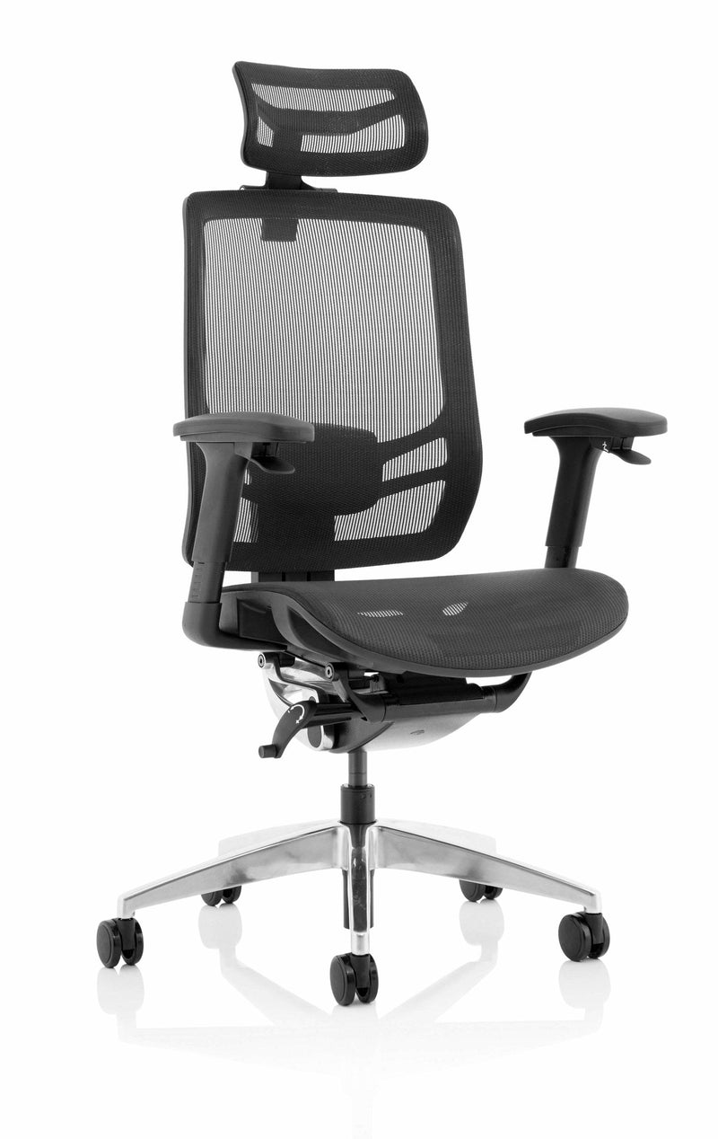 Ergo Click Black Mesh Seat With Black Mesh Back & Headrest - NWOF