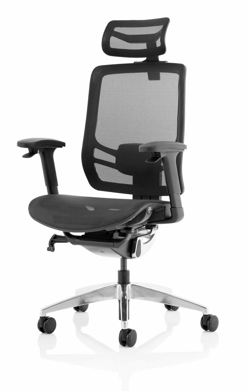 Ergo Click Black Mesh Seat With Black Mesh Back & Headrest - NWOF