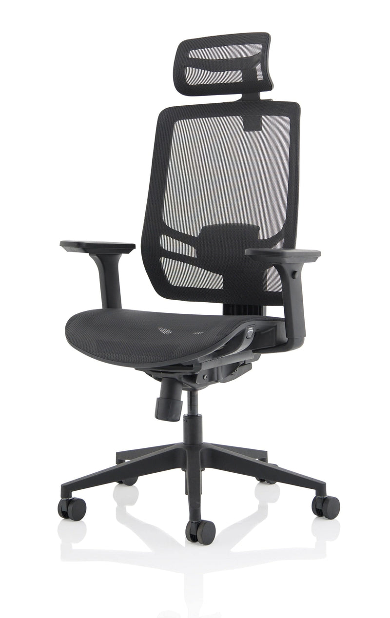 Ergo Twist Chair Black Mesh Seat With Mesh Back & Headrest - NWOF