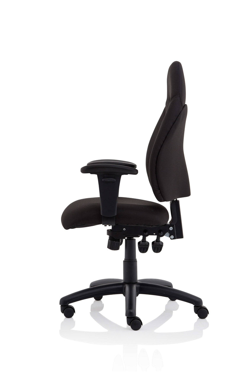 Esme Black Fabric Posture Chair With Height Adjustable Arms - NWOF