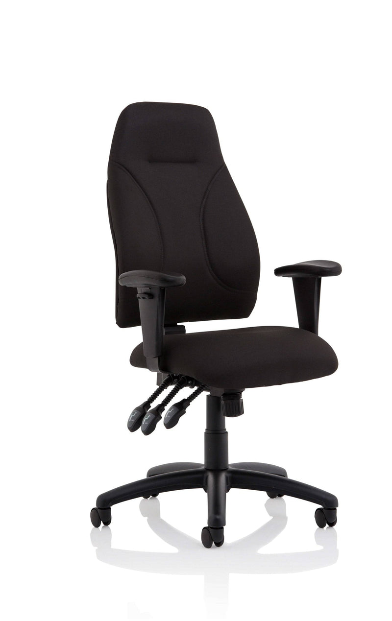 Esme Black Fabric Posture Chair With Height Adjustable Arms - NWOF