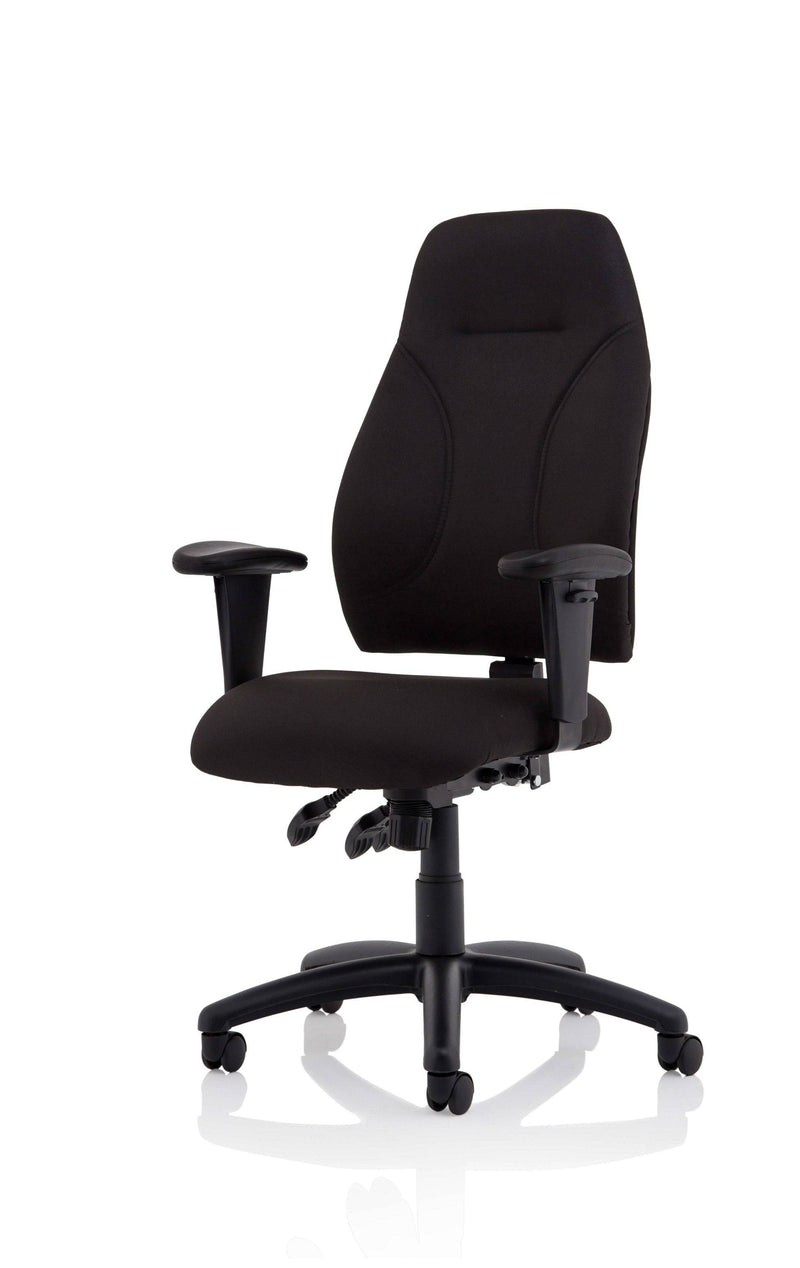 Esme Black Fabric Posture Chair With Height Adjustable Arms - NWOF