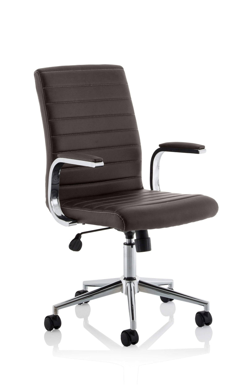 Ezra Executive Brown Leather Chair - NWOF