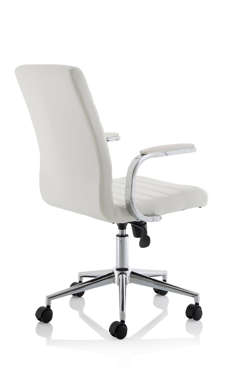 Ezra Executive White Leather Chair - NWOF