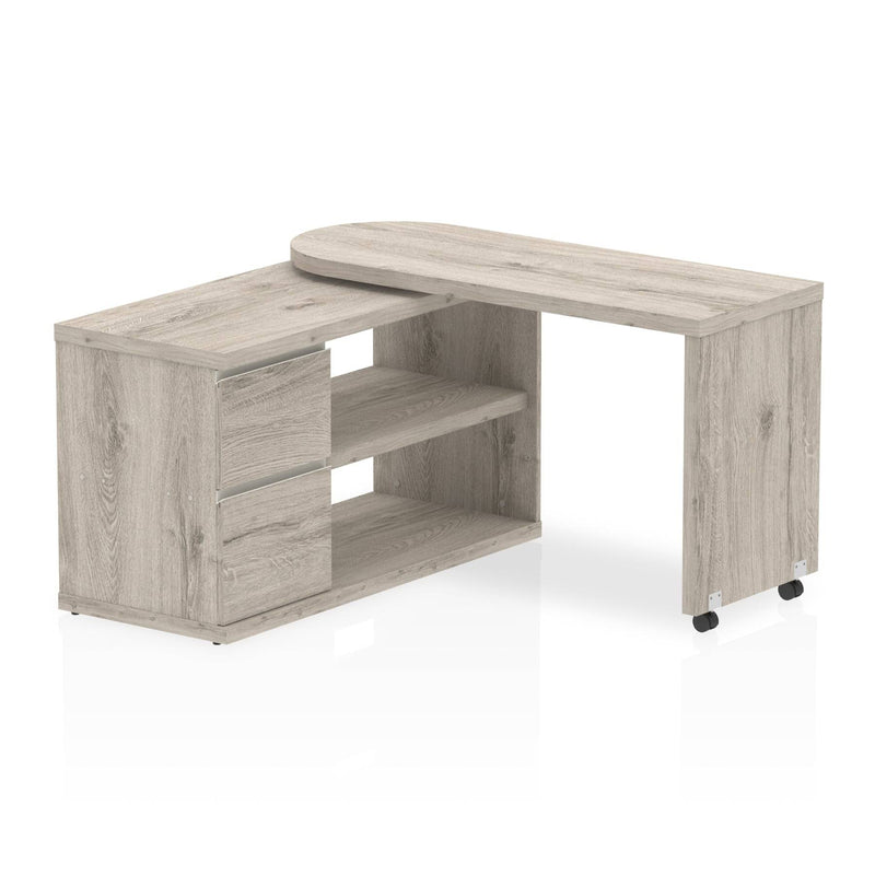 Fleur Smart Storage Desk Grey Oak - NWOF