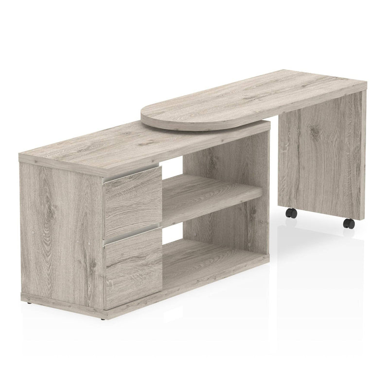 Fleur Smart Storage Desk Grey Oak - NWOF