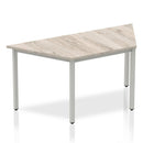 Impulse 1600mm Trapezium Grey Oak Top Silver Box Frame Leg - NWOF