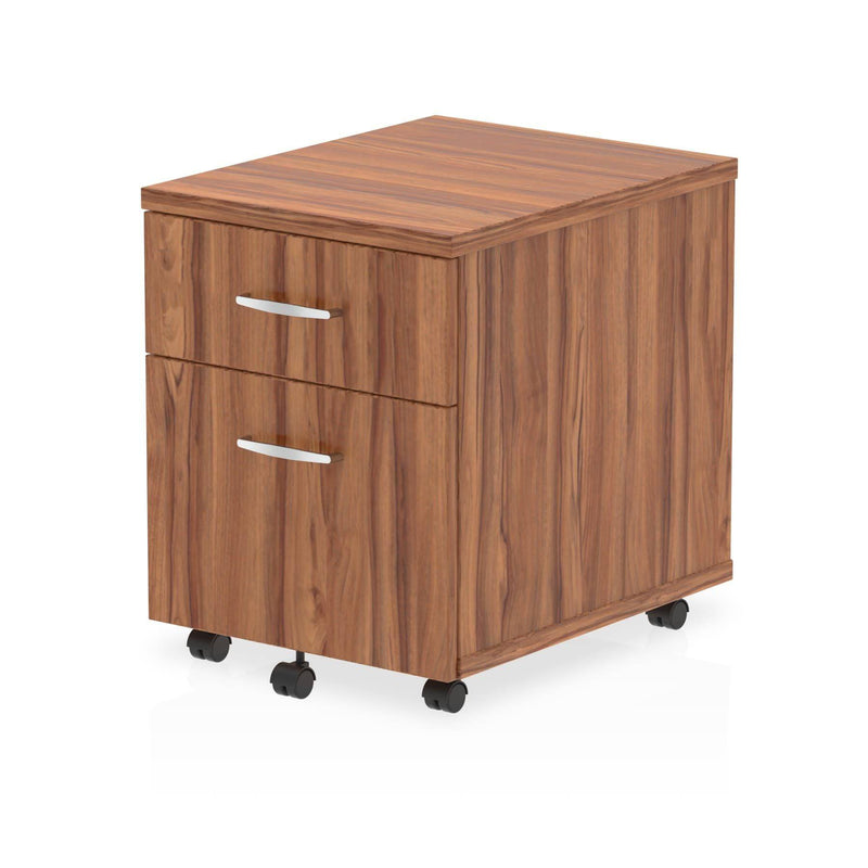 Impulse 2 Drawer Mobile Pedestal Walnut - NWOF