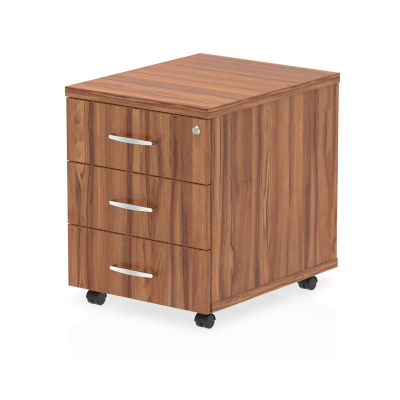 Impulse 3 Drawer Mobile Pedestal Walnut - NWOF