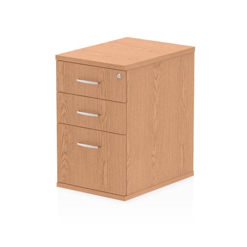 Impulse 600mm Deep Desk High Pedestal Oak - NWOF