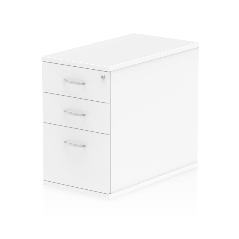 Impulse 800mm Deep Desk High Pedestal White - NWOF