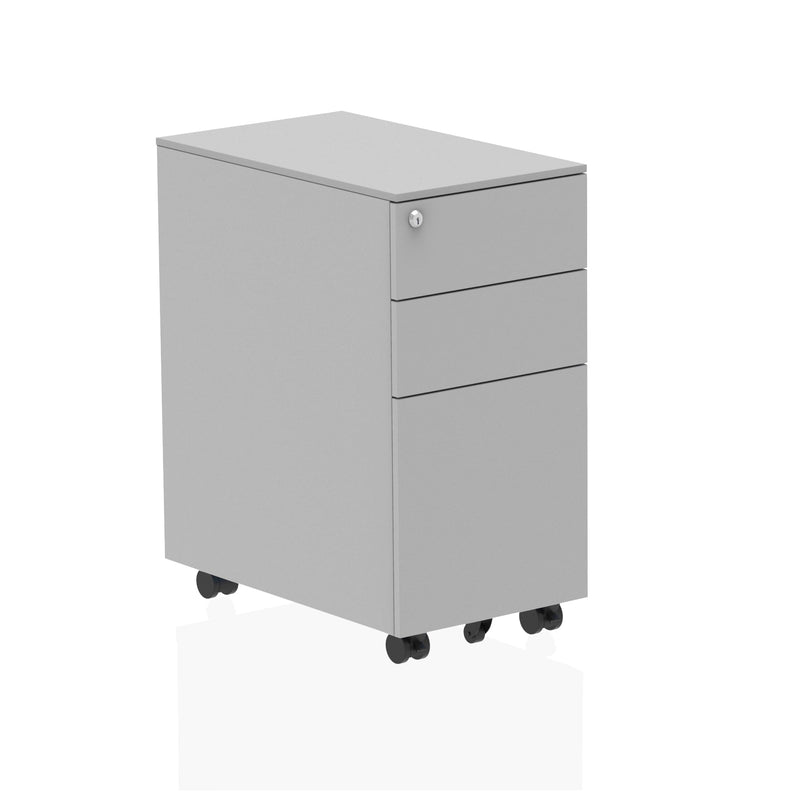 Impulse Steel Slimline Mobile Pedestal - Silver - NWOF